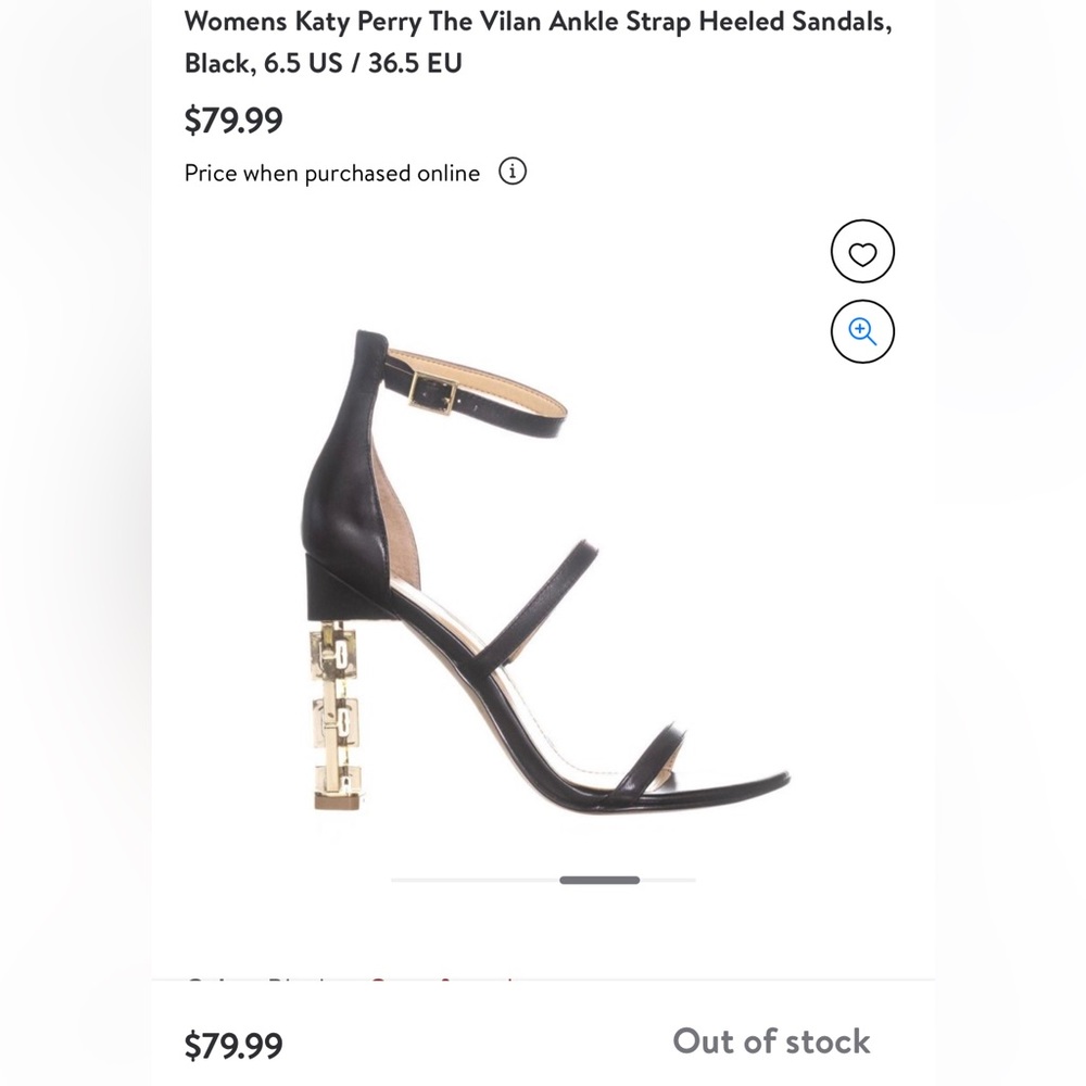 Katy Perry Vilan Heeled Sandal- Black/Gold